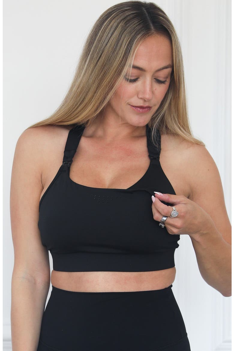 Venice 5 Ultimate Support Full Coverage Nursing and Pumping Sports Bra, Main, color, Noir