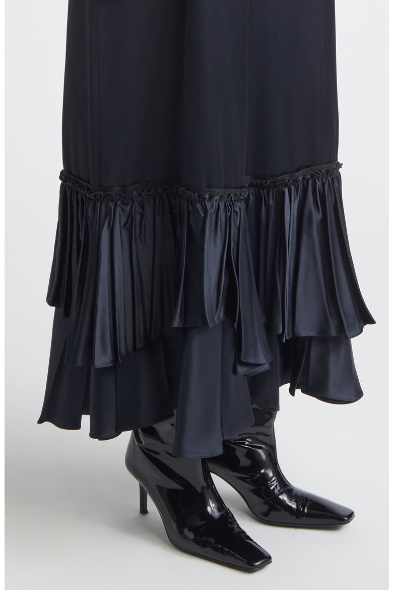 Layered Ruffle Hem Maxi Dress, Alternate, color, BLACK