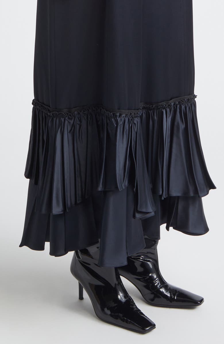 Jil Sander Layered Ruffle Hem Maxi Dress, Alternate, color, Black
