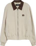 Dolce&Gabbana Logo Embroidered Linen & Silk Jacket