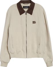 Dolce&Gabbana Logo Embroidered Linen & Silk Jacket