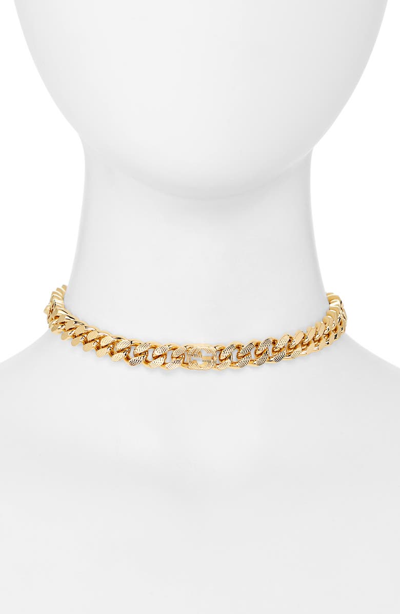 Gucci Interlocking G Gourmette Link Choker, Alternate, color, 