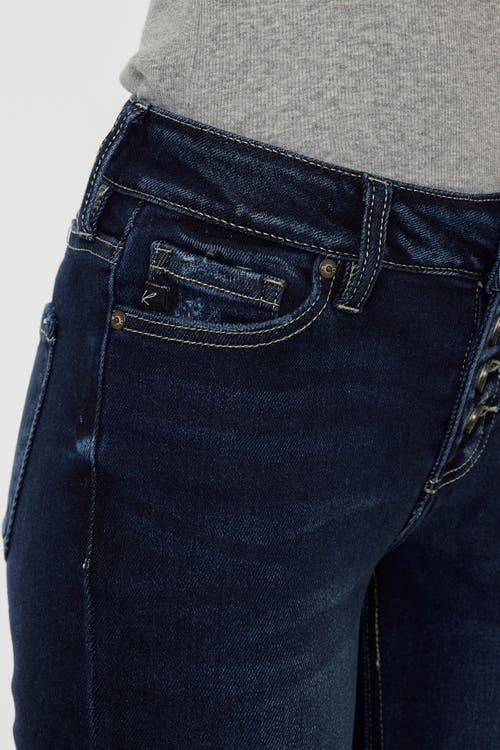 Kancan Lurice Mid Rise Flare Jeans In Blue