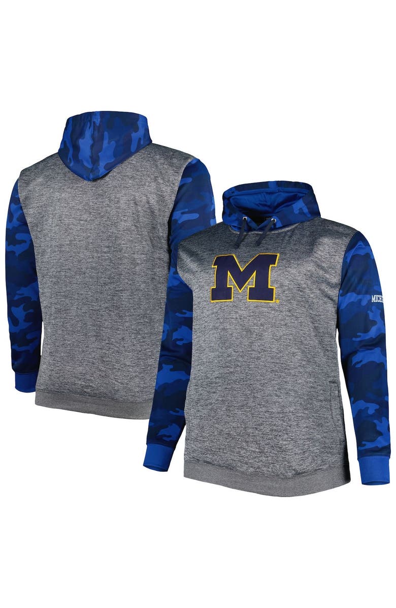 PROFILE Men's Charcoal Michigan Wolverines Camo Pullover Hoodie, Alternate, color, 