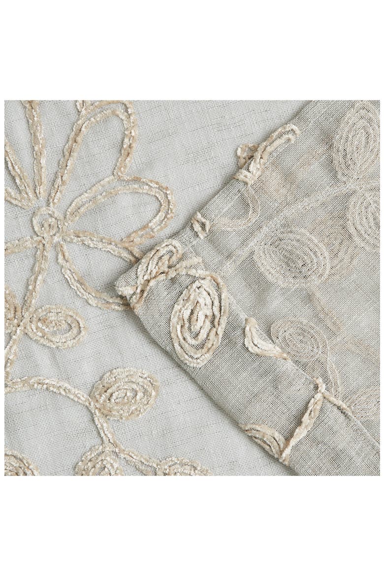 Set of 2 Embroidered Sheer Curtain Panels, Alternate, color, LINEN