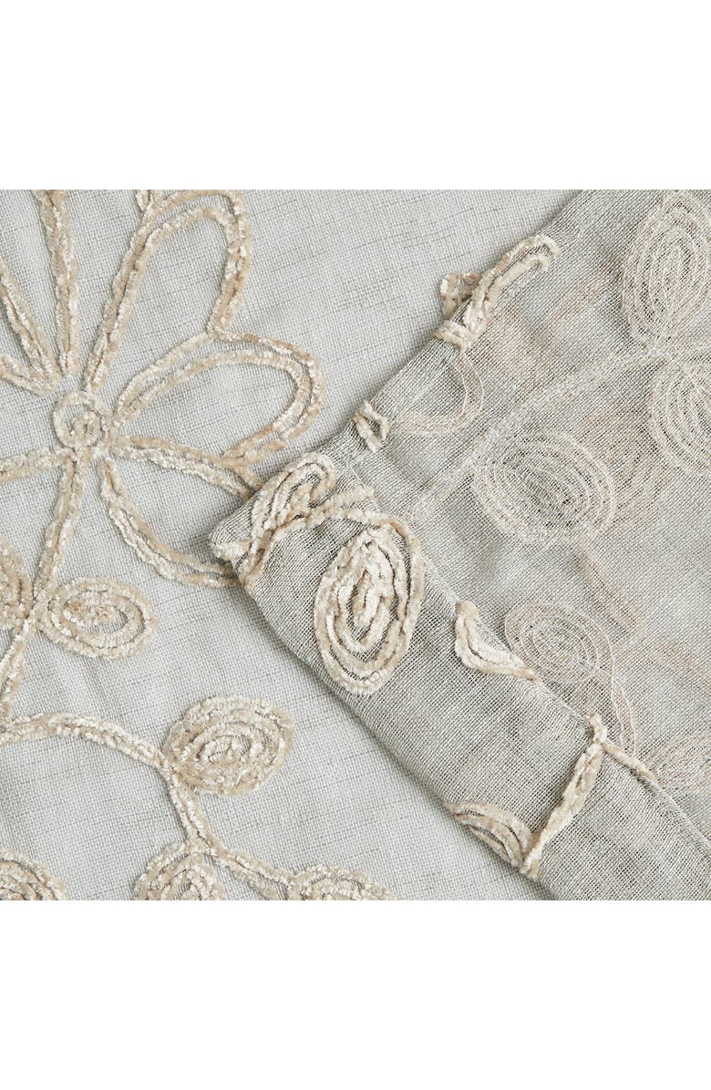 DAINTY HOME Set of 2 Embroidered Sheer Curtain Panels, Alternate, color, Linen