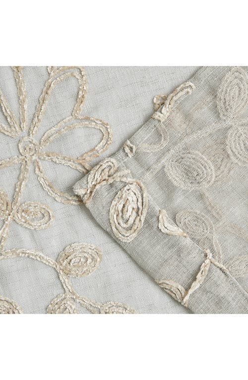 Dainty Home Set Of 2 Embroidered Sheer Curtain Panels In Sand