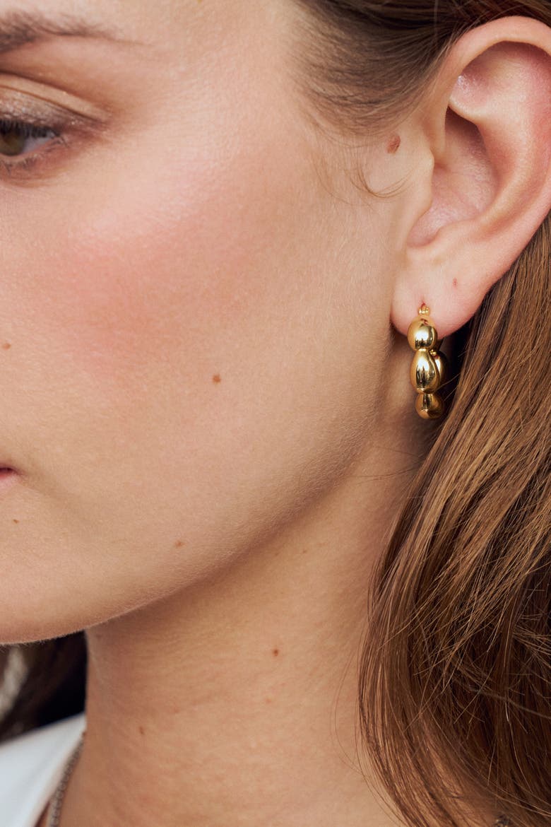 Earrings Goccia Cerchietto, Alternate, color, 18K Gold Plated