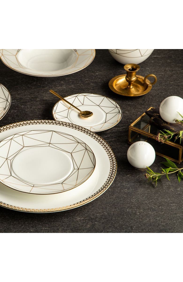 Prouna Gem Cut Gold Salt & Pepper Shaker, Alternate, color, White