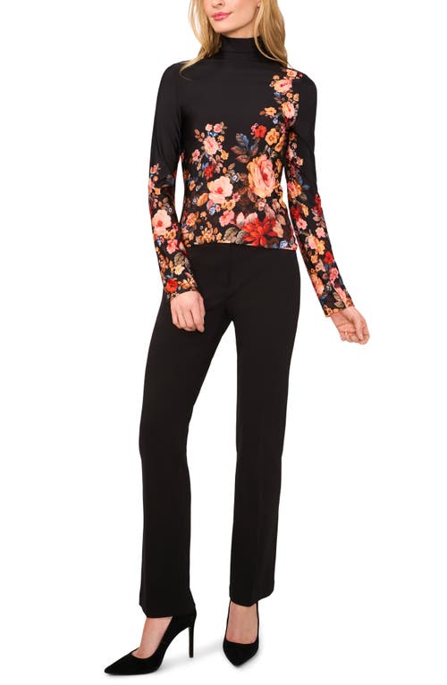 Ted Baker Placed Floral Turtleneck In Black