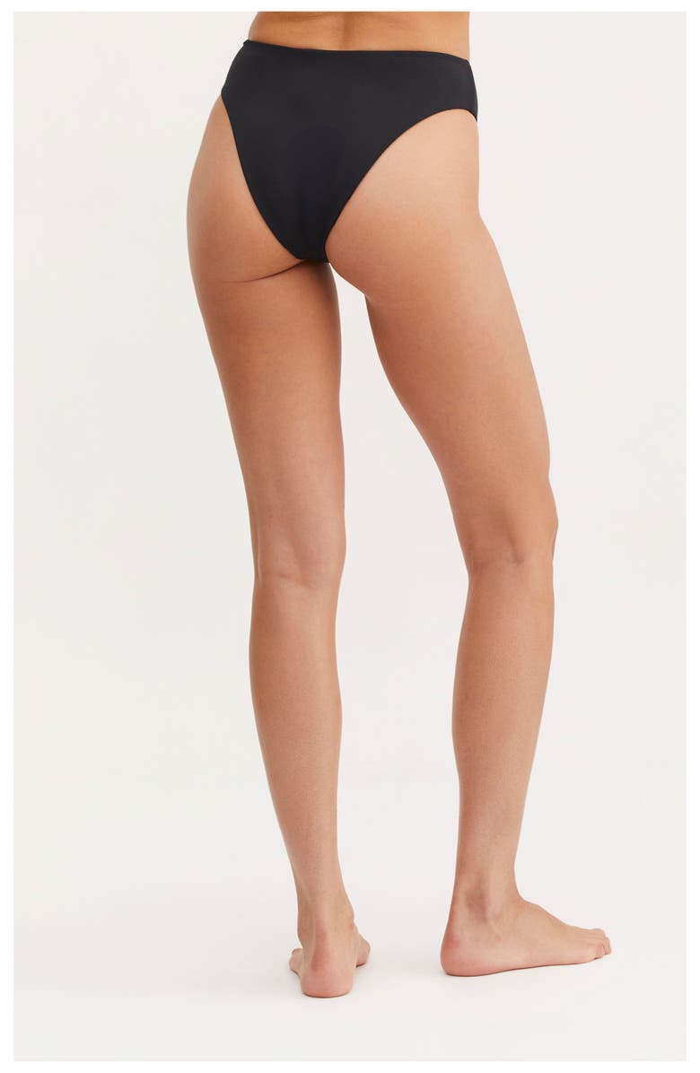 Au Naturel by Gottex Tyra High Leg High Waist Bikini Bottom, Alternate, color, Black
