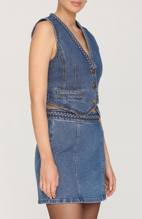 Avec Les Filles Braided Trim Vest In Blue