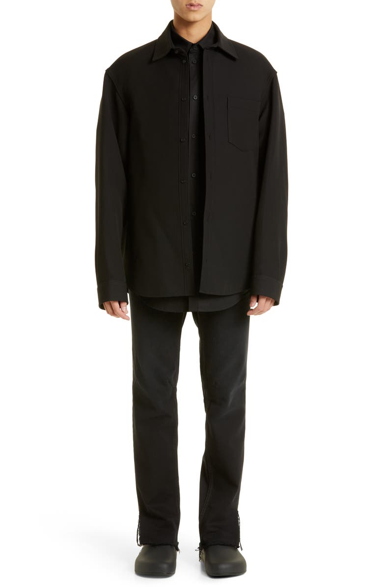 Balenciaga Tailored Wool Blend Shirt Jacket, Alternate, color, 
