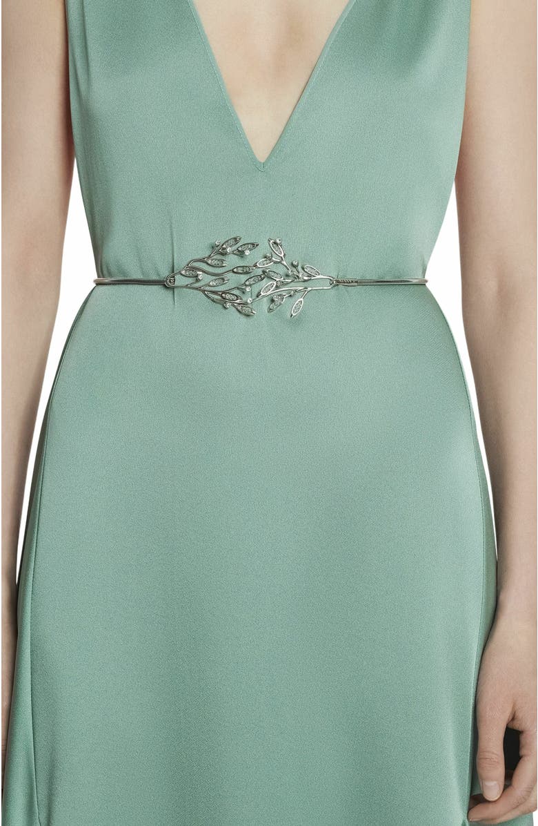 Lanvin AEDE BELT IN BRASS AND CRYSTALS, Alternate, color, 