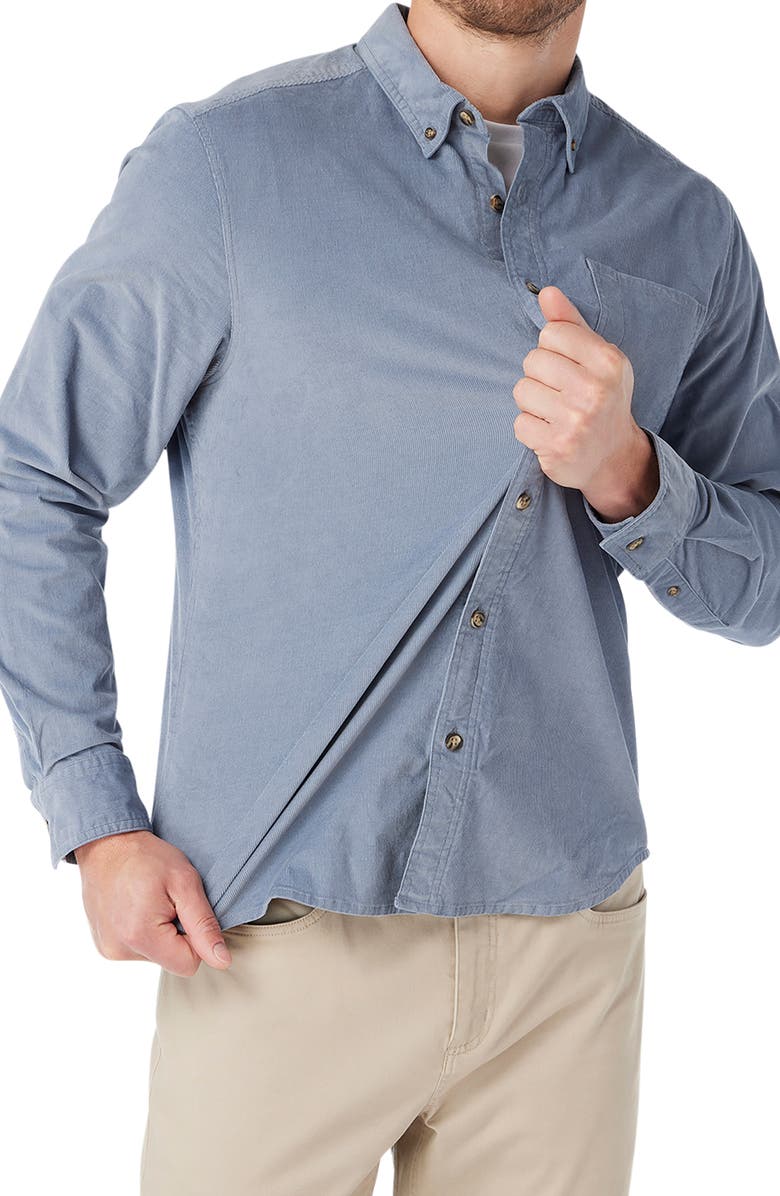 Fair Harbor Wilder Stretch Corduroy Button-Down Shirt, Alternate, color, Maritime