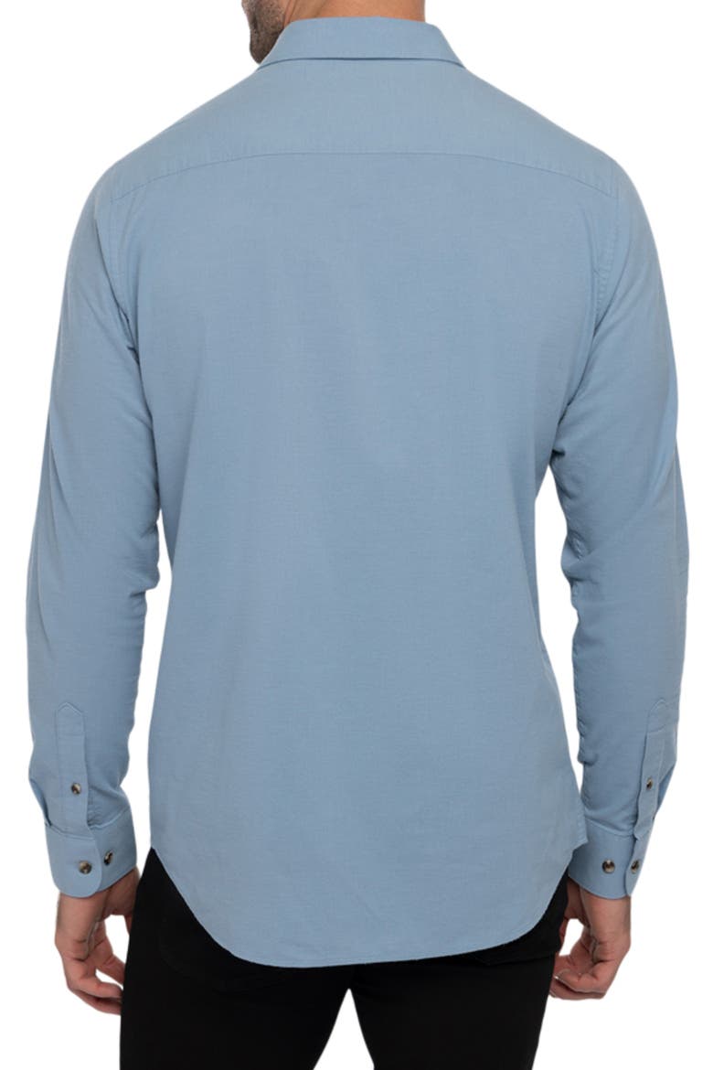 Cloud Flannel Button-Up Shirt, Alternate, color, FADED DENIM