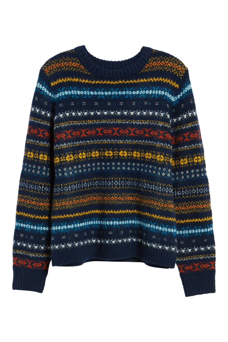 Fair Isle Sweater (Nordstrom Exclusive), Alternate, color, NAVY MARITIME FAIRISLE