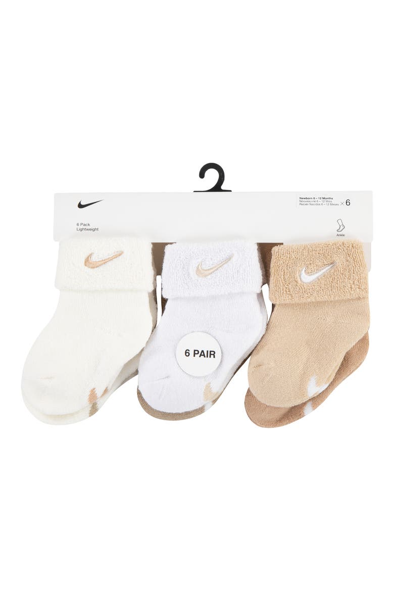 6-Pack Cuffed Terry Bootie Socks, Alternate, color, SAIL