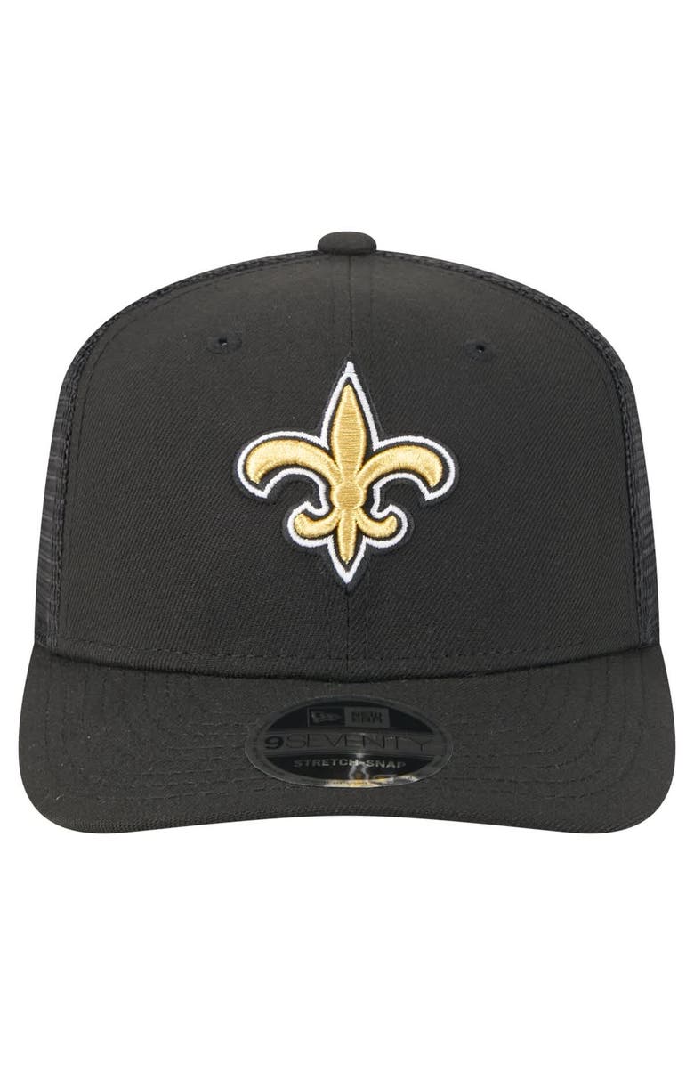 New Era Men's New Era  Black New Orleans Saints Team Collection 9SEVENTY Stretch-Snap Adjustable Hat, Alternate, color, 