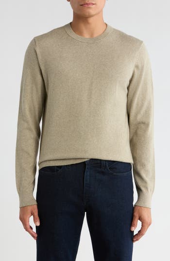 14th & Union Organic Cotton & Cashmere Blend Crewneck Sweater In Green