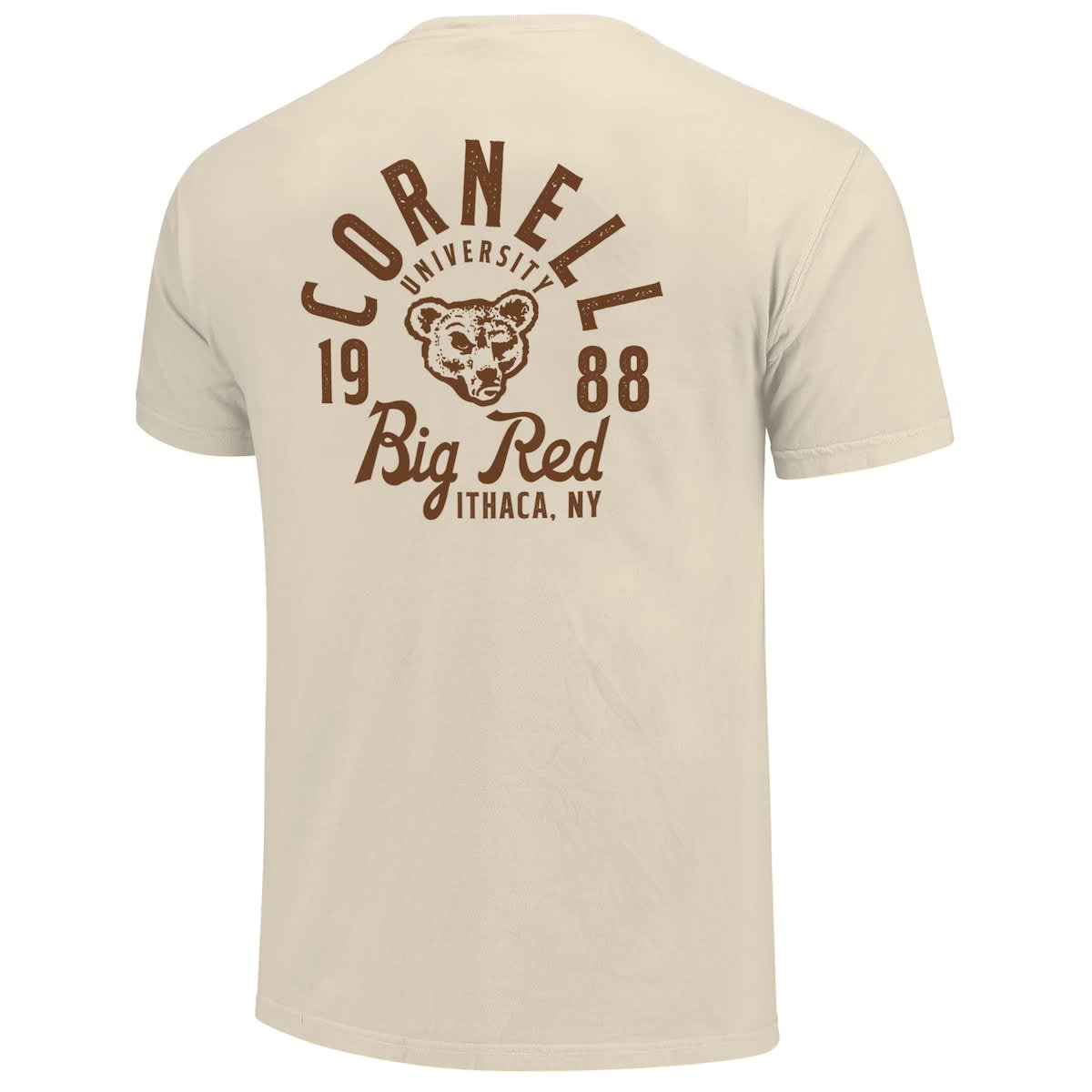 IMAGE ONE Men's Cream Cornell Big Red Comfort Colors Mascot Overlay T ...
