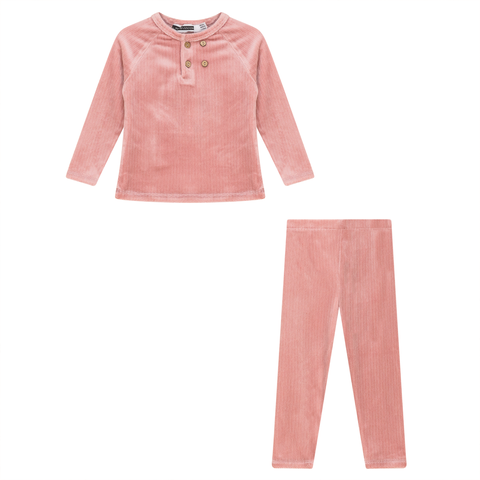 Velour 2 Piece Long Sleeve Top and Pants Set (Toddler, Little Kid & Big Kid)