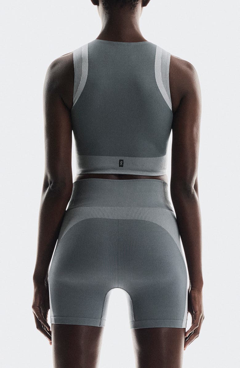 On Studio Crop Tank, Alternate, color, Rock/ Glacier