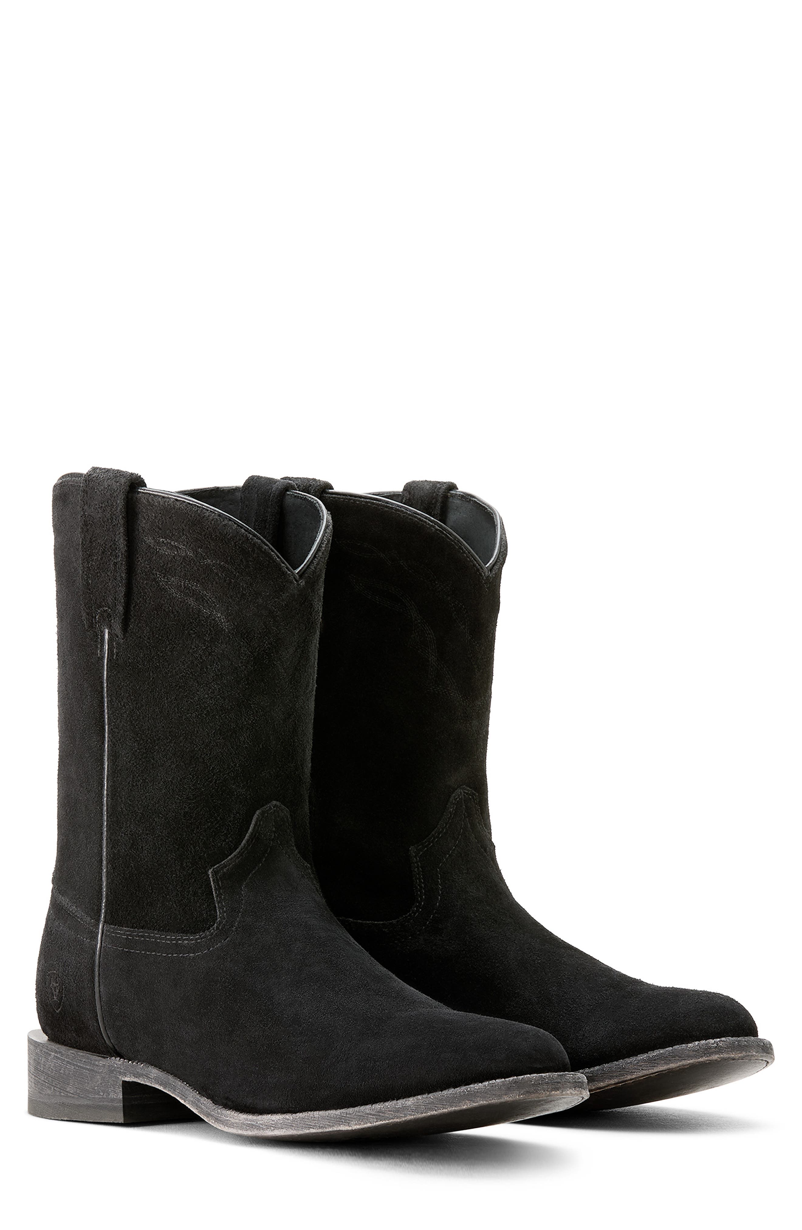 Ariat Downtown Stonewash Suede Cowboy Boot, Alternate, color, Stonewashed Black Suede