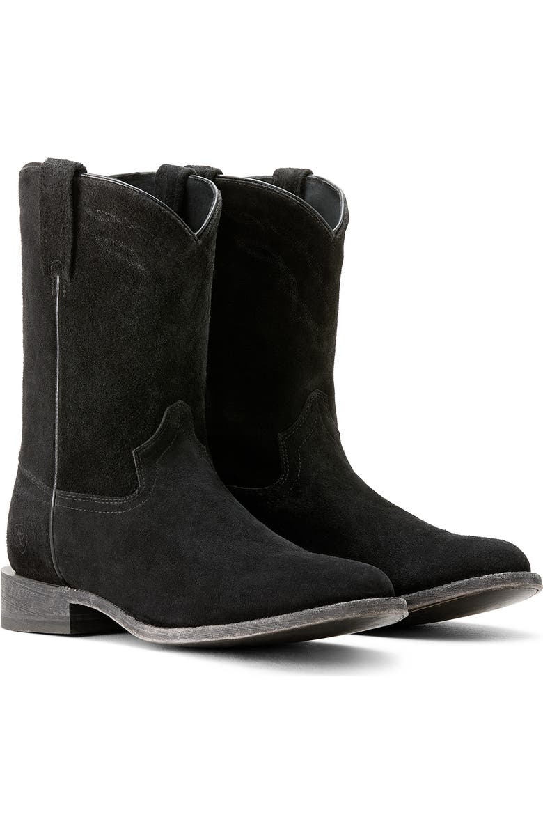 Ariat Downtown Stonewash Suede Cowboy Boot, Alternate, color, Stonewashed Black Suede