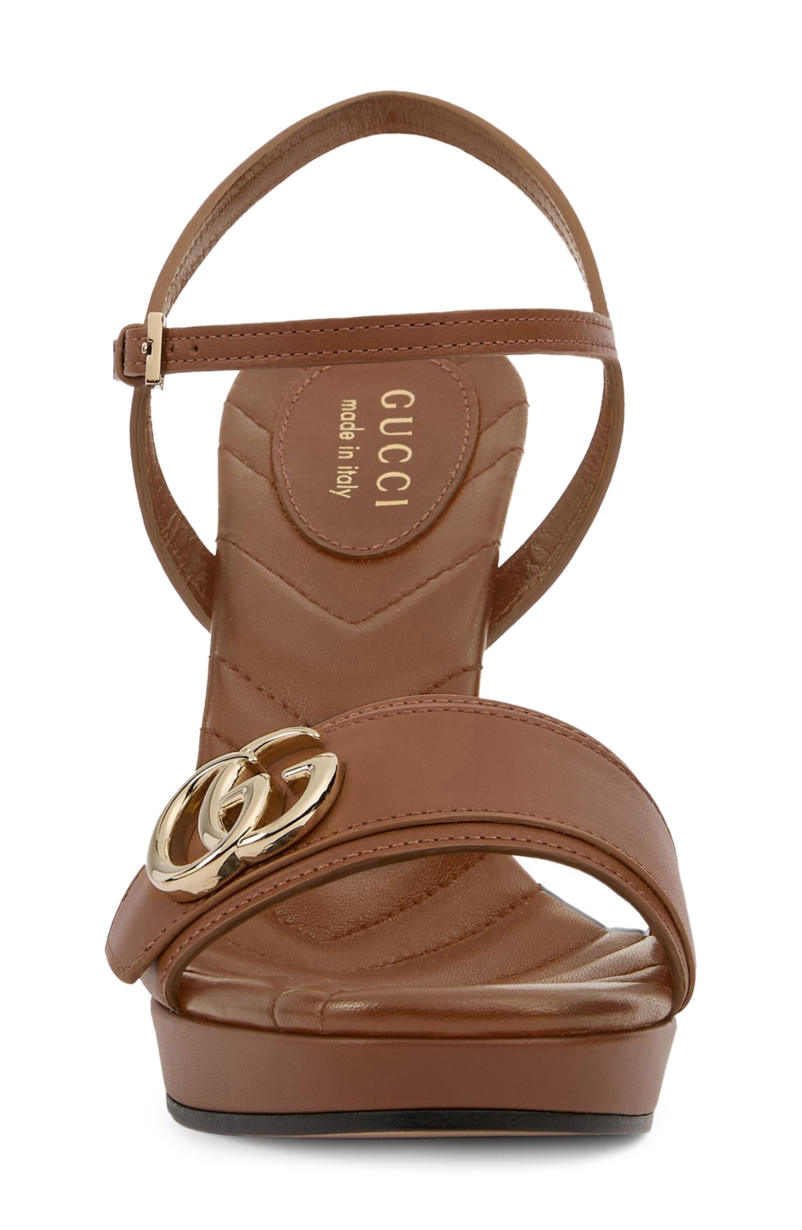 GG Platform Sandal, Alternate, color, BROWN