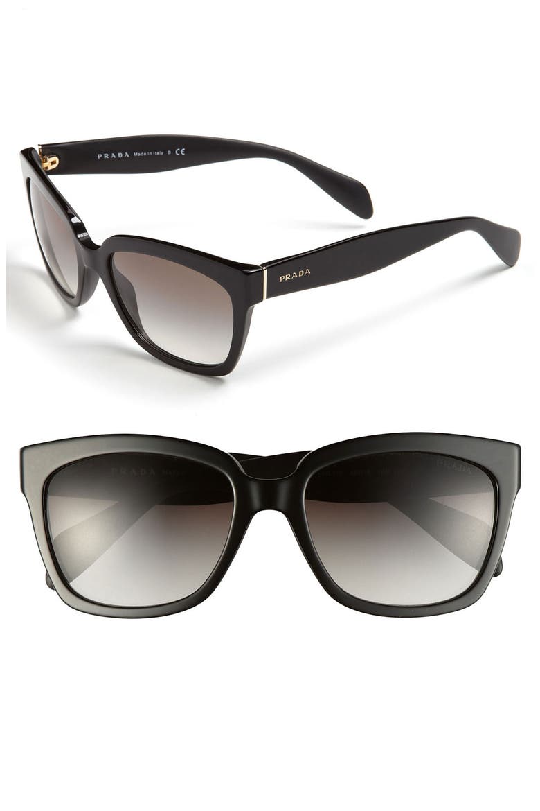 Timeless 56mm Square Sunglasses, Main, color, BLACK