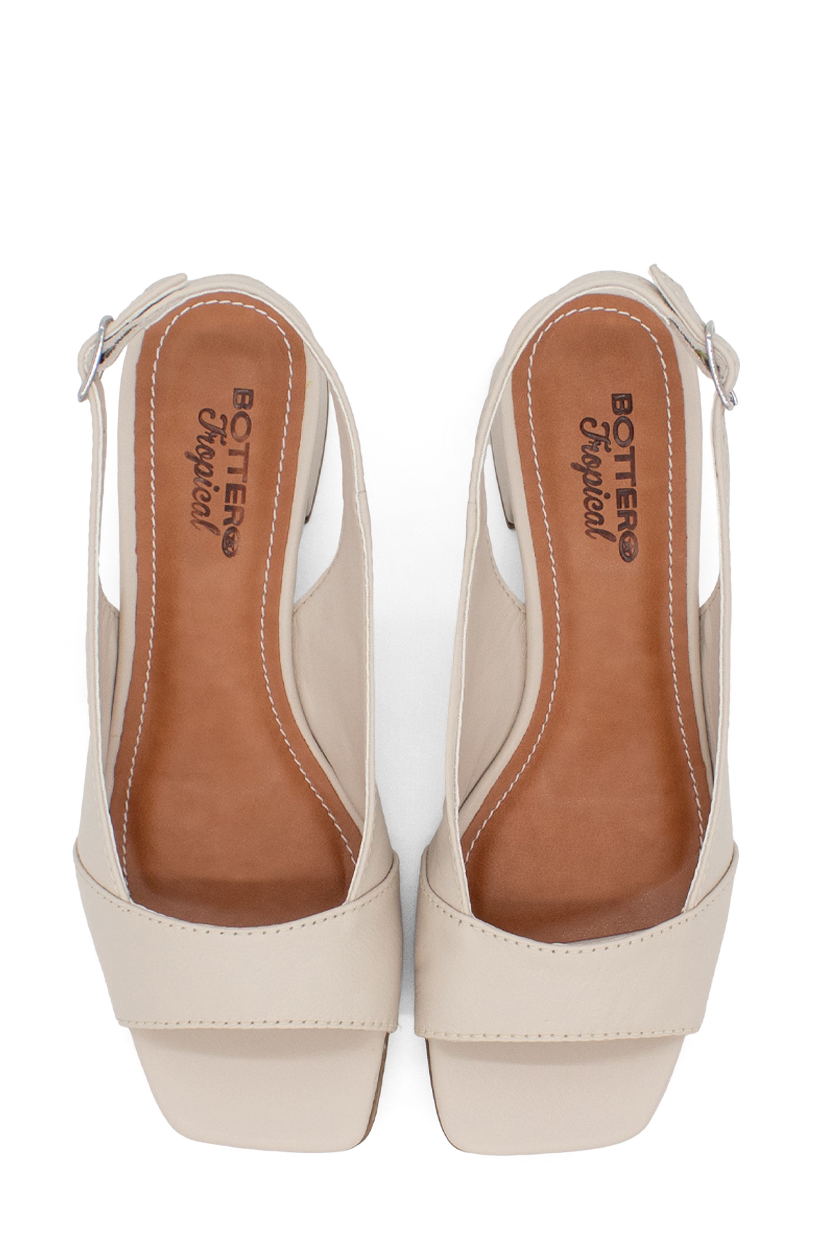 Square Toe Slingback Sandal, Alternate, color, OFF WHITE
