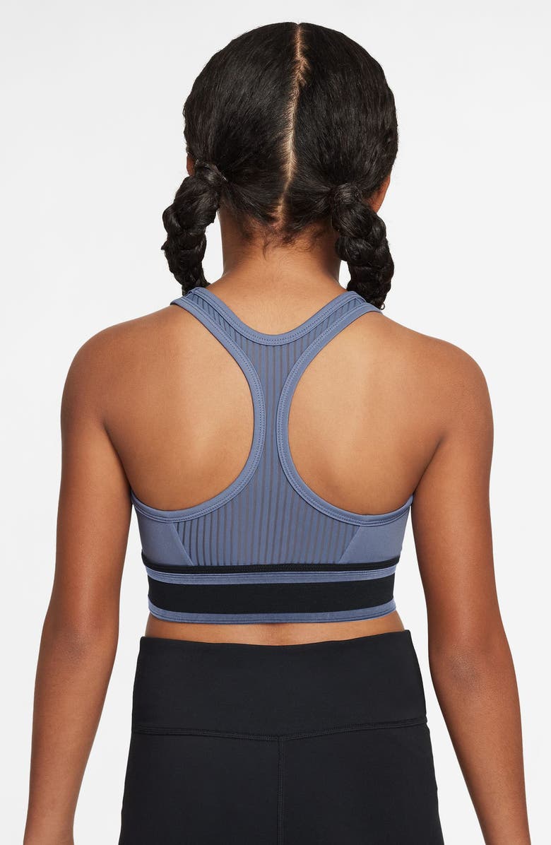 Nike Kids' Pro Swoosh Dri-FIT Sports Bra, Alternate, color, World Indigo/ White