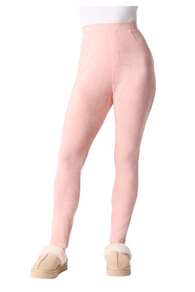 Faux Suede Legging, Main, color, SOFT BLUSH