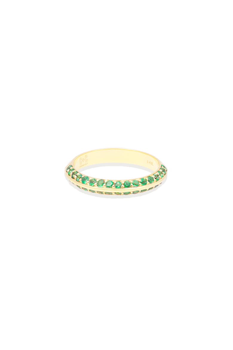 Crew Knife Edge Stacking Ring - Emerald, Alternate, color, Emerald- Gold