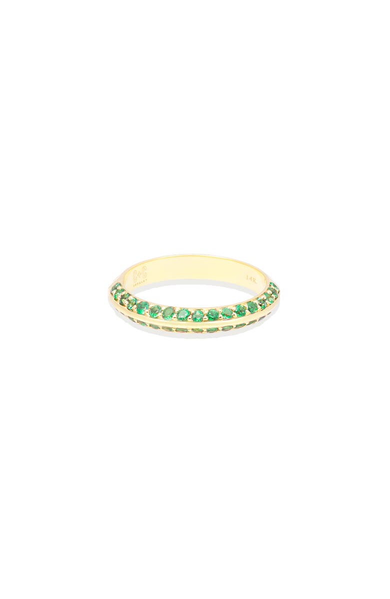 Campbell + Charlotte Crew Knife Edge Stacking Ring - Emerald, Alternate, color, Emerald- Gold