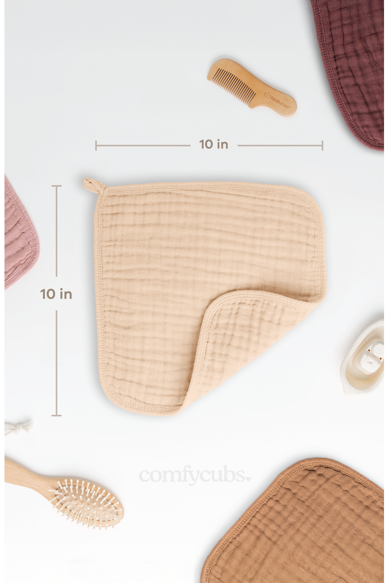 Muslin Washcloths - Pack of 6, Alternate, color, Cream