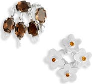 SHANA CAVE Flower & Leaf Cluster Earrings