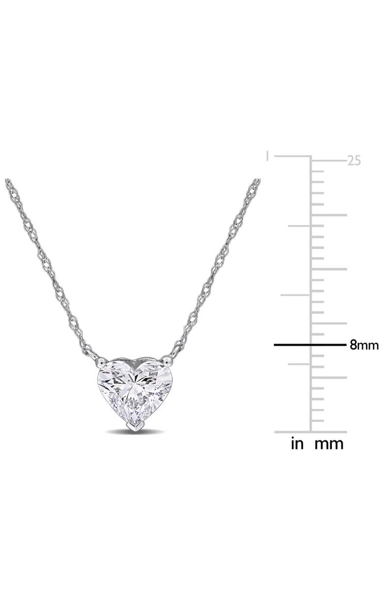Julianna B. Lab-Grown Diamond Solitaire Heart Necklace 14k, Alternate, color, White Gold