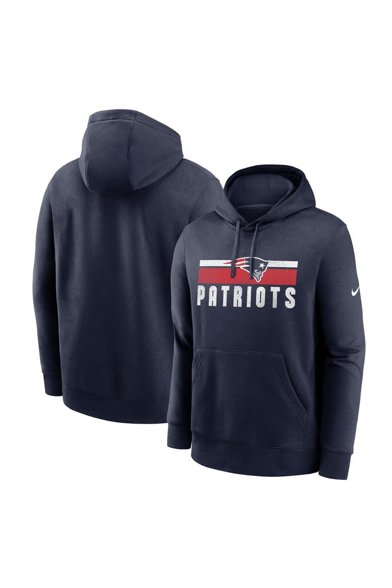 Men's Nike Navy New England Patriots Club Fleece Pullover Hoodie, Main, color, Navy