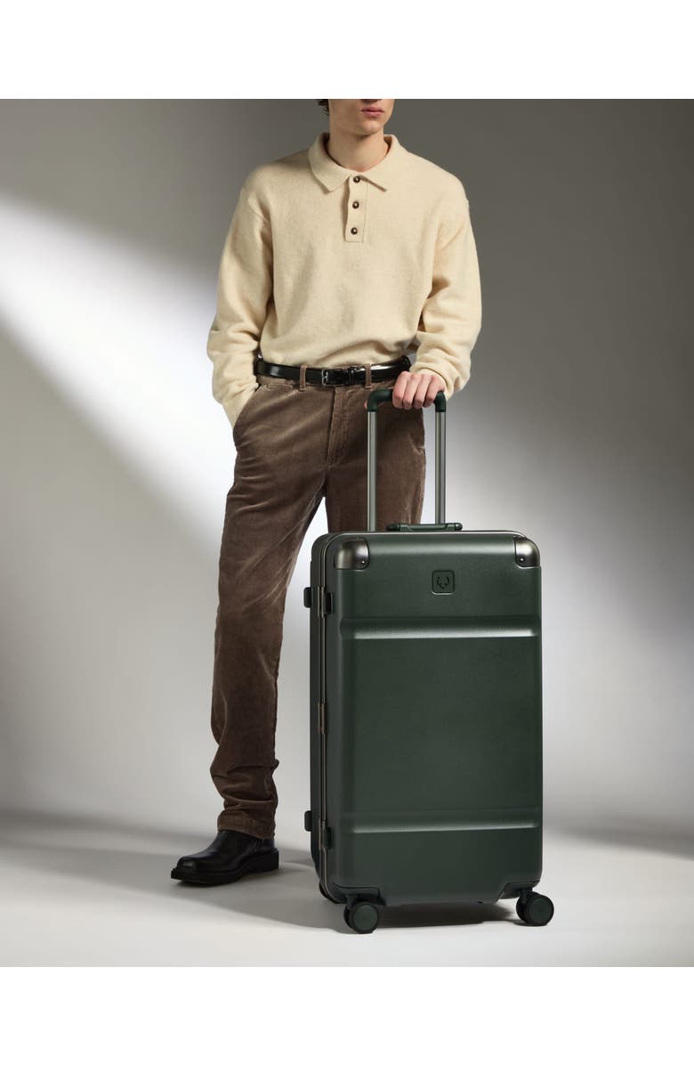 ANTLER Heritage Stripe Trunk Suitcase, Alternate, color, Dark Forest Green