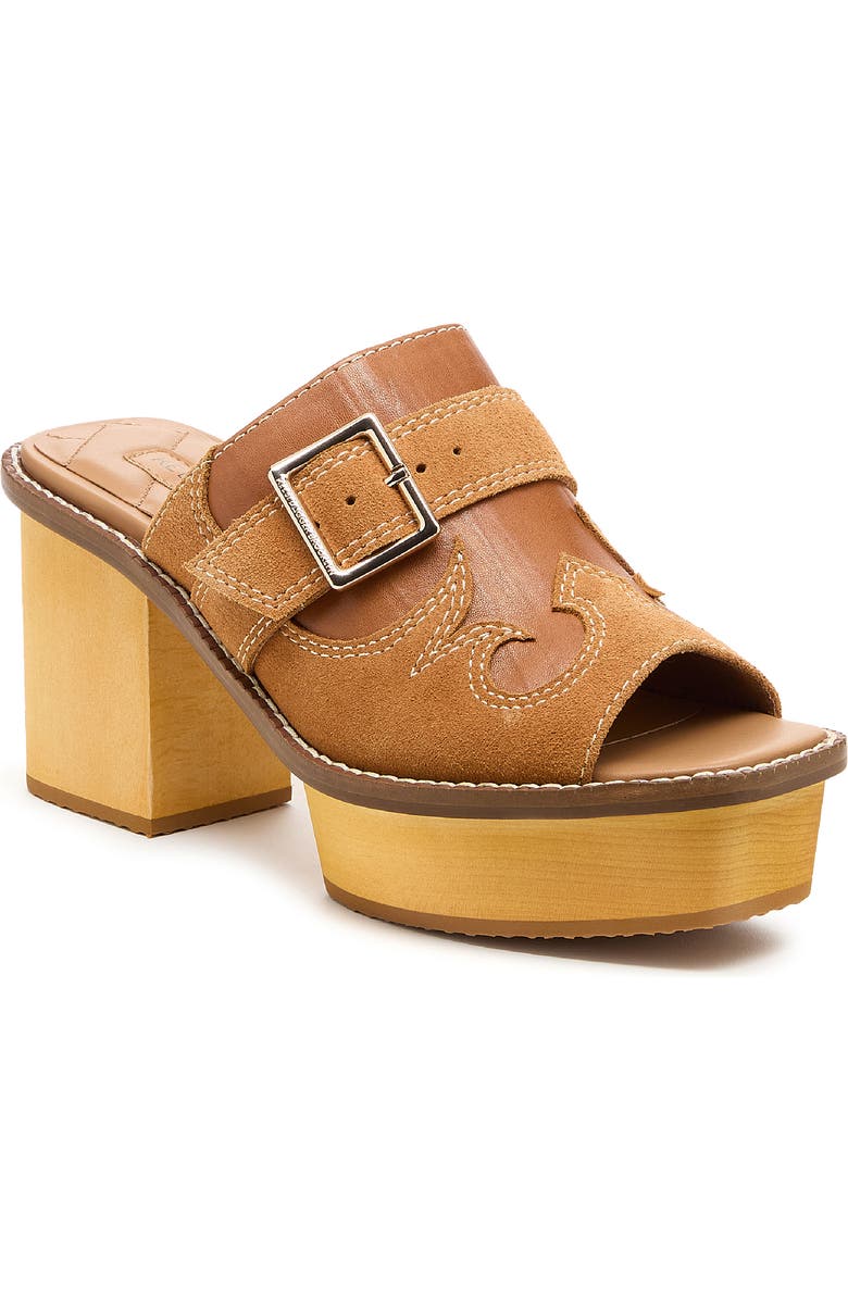 Kelsi Dagger Brooklyn Gerri Block Heel Platform Slide Sandal, Main, color, Cookie Dough