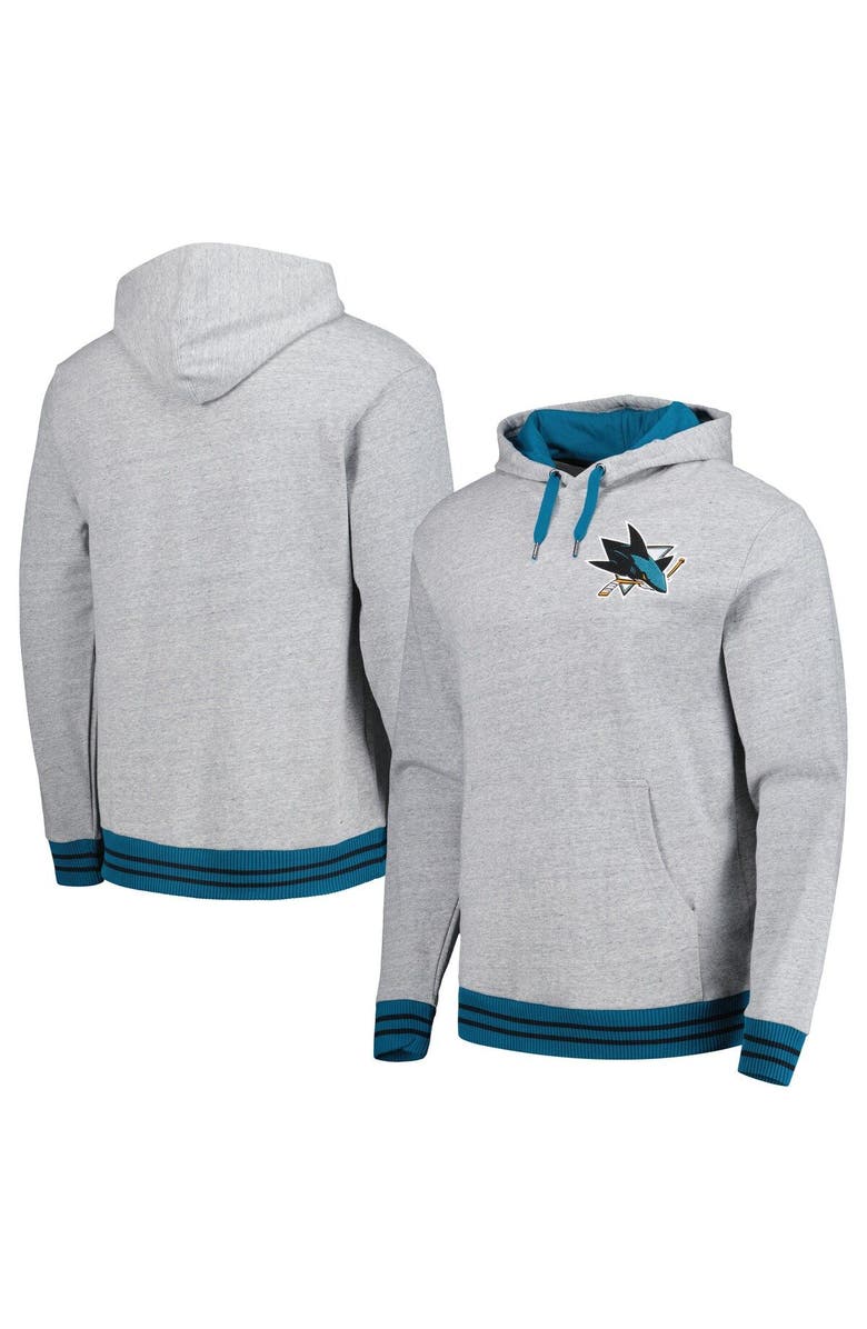 Mitchell & Ness Men's Mitchell & Ness Heather Gray San Jose Sharks Classic French Terry Pullover Hoodie, Main, color,