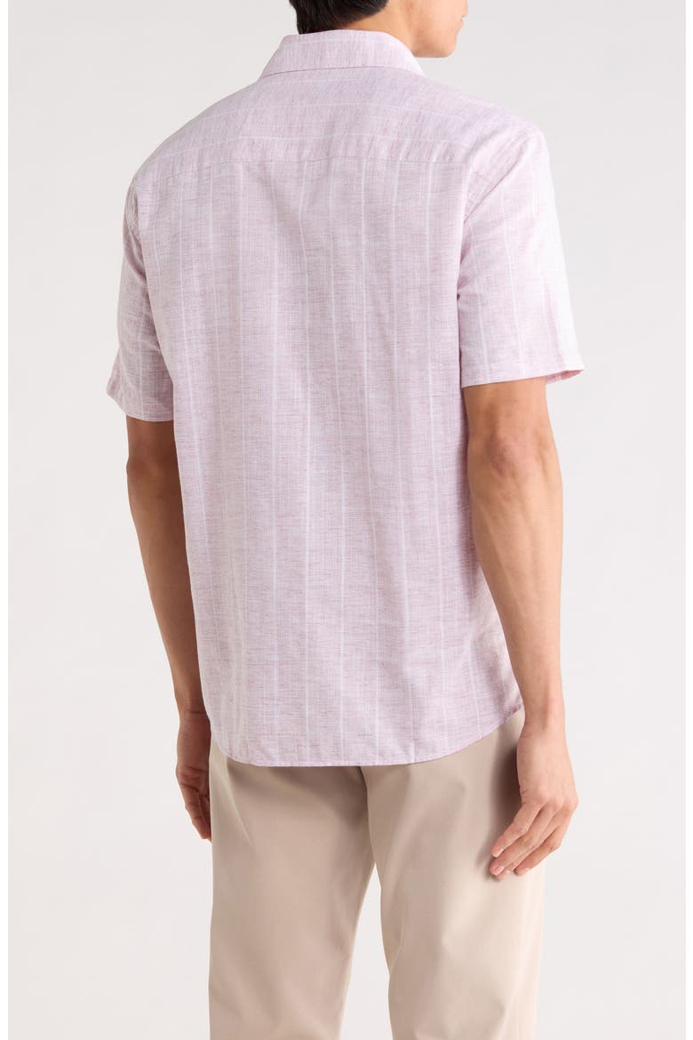 Maderio Short Sleeve Woven Shirt, Alternate, color, CORAL