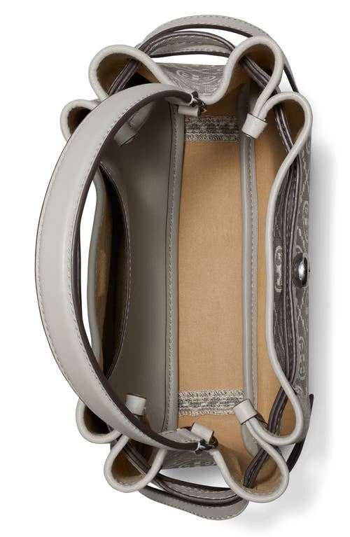 Tory Burch Romy Pebble Leather Bucket Bag In Gray