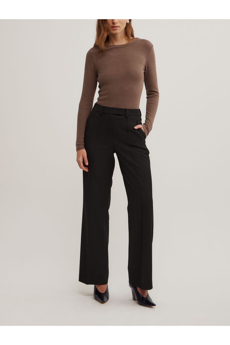 Tailored Straight Leg Pants, Alternate, color, Black