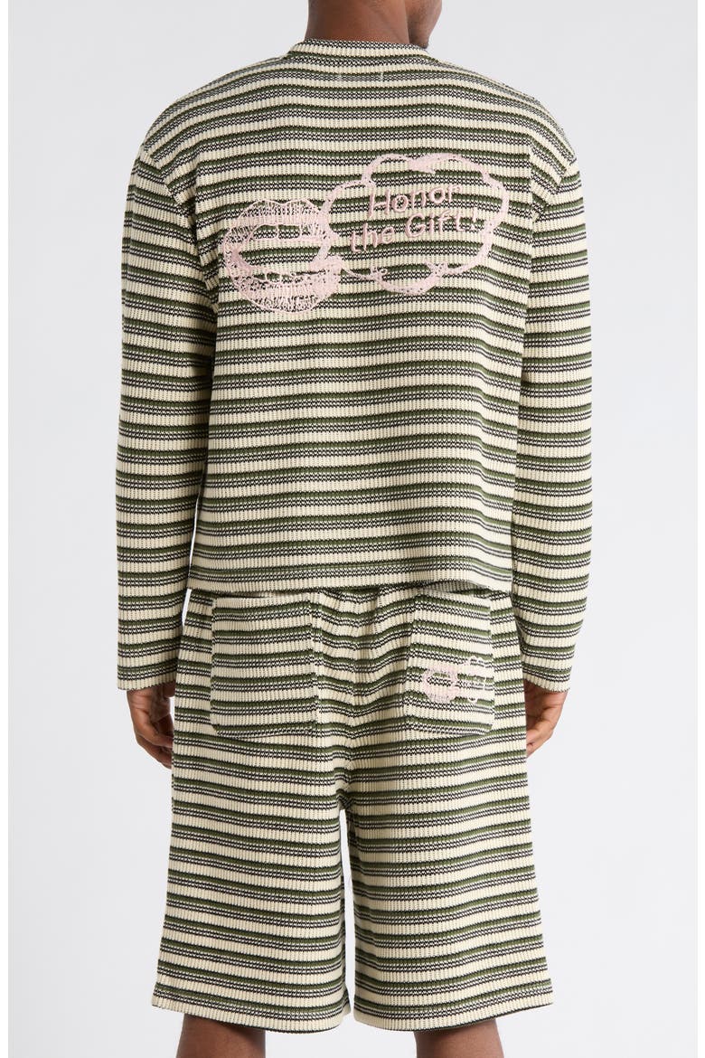 Speak Stripe Cotton T-Shirt, Alternate, color, OLIVE