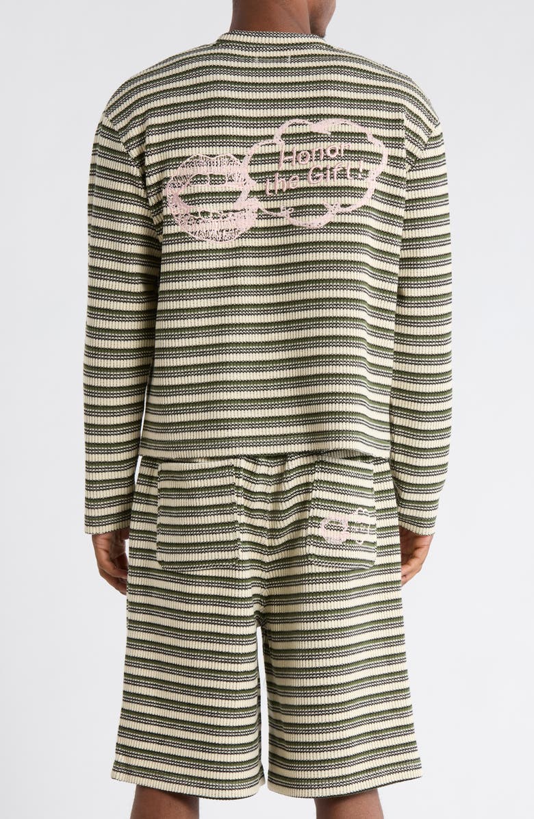 HONOR THE GIFT Speak Stripe Cotton T-Shirt, Alternate, color, Olive