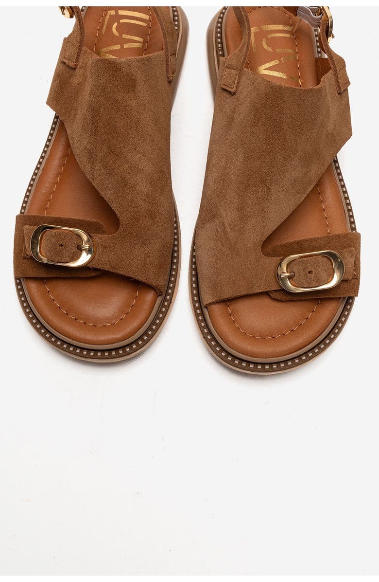 Forever & Always Shoes Cruel Leather Sandal, Alternate, color, Cognac Suede