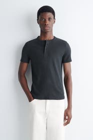 COS Slim-Fit Ribbed Henley T-Shirt